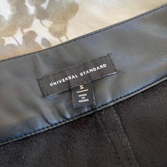 UNIVERSAL STANDARD BLACK FAUX LEATHER A-LINE SKIRT NWOT SIZE S (14-16) - Picture 7 of 13